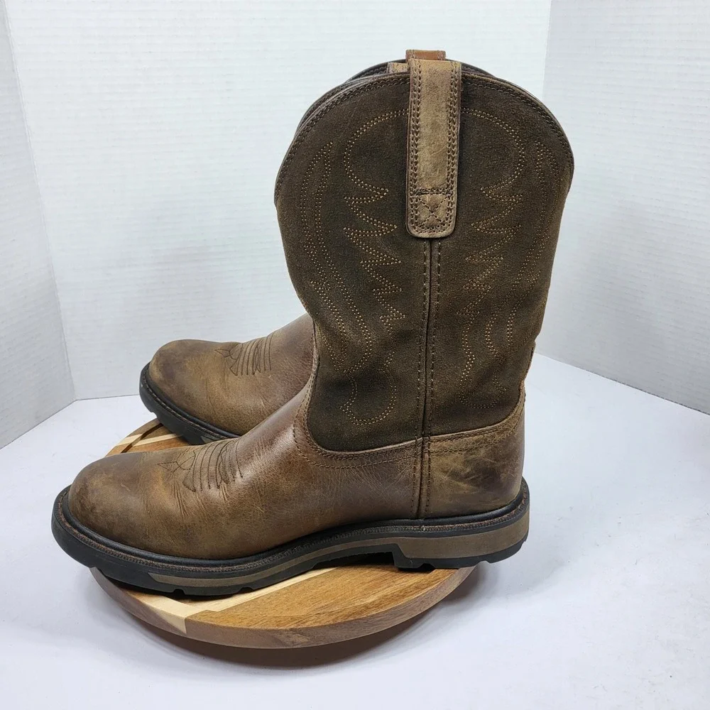 Ariat Sierra Western Work Boots Mens 9D Brown Leather ASTM F2892-17 EH 10014238